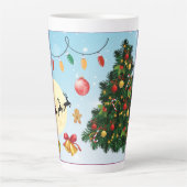 Festive Christmas Tree with Cozy Winter Design gif Latte Mok (Voorkant)