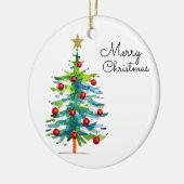 Festive Christmas Tree With Red Ornaments Keramisch Ornament (Links)