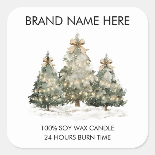 Festive Christmas Trees | Modern Candle Labels (Voorkant)