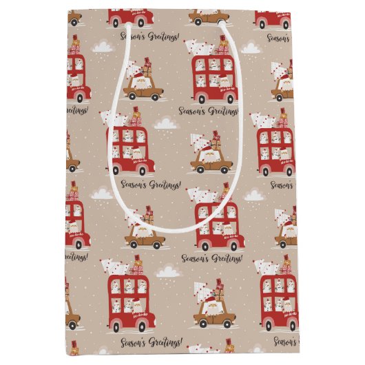 Festive Christmas Winter Medium Cadeauzakje (Voorkant)