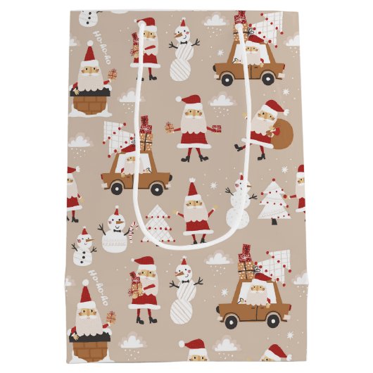 Festive Christmas Winter Medium Cadeauzakje (Achterkant)