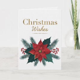 Festive Christmas Wishes Card for Holiday Season Kaart