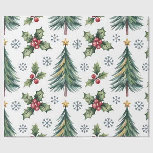 Festive Christmas Wrapping Paper Cadeaupapier (Vlak)