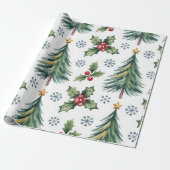 Festive Christmas Wrapping Paper Cadeaupapier (Uitgerold)