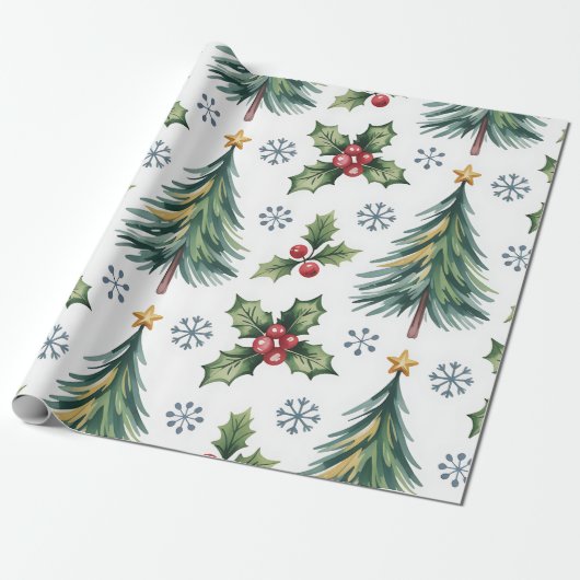 Festive Christmas Wrapping Paper Cadeaupapier (Uitgerold)