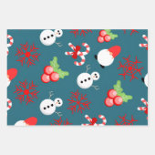 Festive Christmas Wrapping Paper – Snowmen & Candy (Voorkant 2)