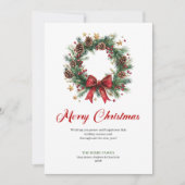 Festive Christmas Wreath Greeting Digital Template Feestdagenkaart (Voorkant)