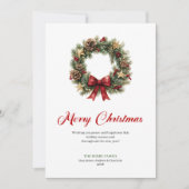 Festive Christmas Wreath Holiday Greeting Template Feestdagenkaart (Voorkant)