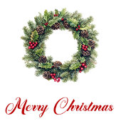 Festive Christmas Wreath Holiday Greeting Template Feestdagenkaart