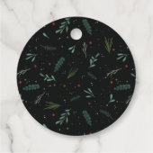 Festive Christmas Wreath Leaves Berries Round Bedankjes Labels (Achterkant)