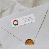 Festive Christmas Wreath Return Address Label