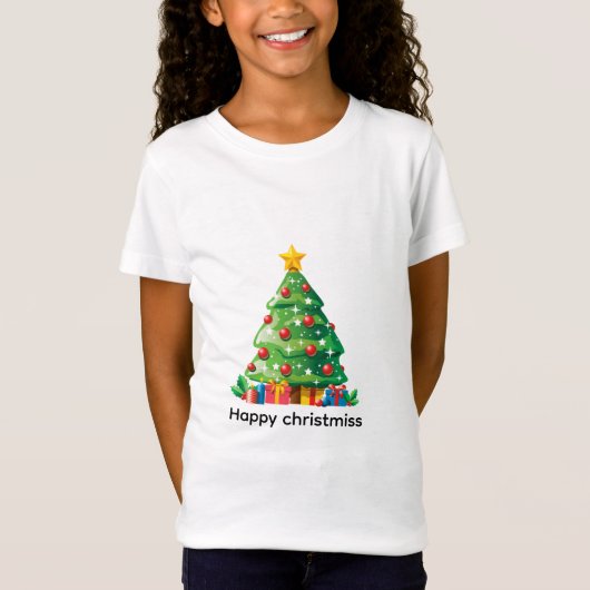 Festive christmiss tree graphic t shirt (Voorkant)