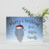 Festive Chritsmas Party Funny Cute Santa Claus Feestdagenkaart (Staand voorkant)