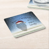 Festive Chritsmas Party Funny Cute Santa Claus Kartonnen Onderzetters (Schuin)