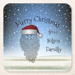 Festive Chritsmas Party Funny Cute Santa Claus Kartonnen Onderzetters
