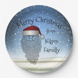 Festive Chritsmas Party Funny Cute Santa Claus Papieren Bordje