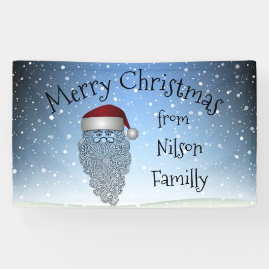Festive Chritsmas Party Funny Cute Santa Claus Spandoek (Horizontaal)