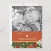 Festive Circles Holiday Foto geboorteaankondiging Feestdagenkaart (Voorkant)