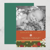 Festive Circles Holiday Foto geboorteaankondiging Feestdagenkaart (Voorkant / Achterkant)