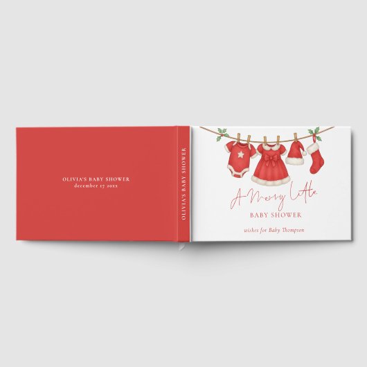 Festive Clothesline Christmas Baby Shower Gastenboek (Volledig)