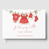 Festive Clothesline Christmas Baby Shower  Gastenboek (Voorkant)