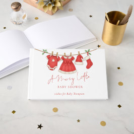 Festive Clothesline Christmas Baby Shower  Gastenboek