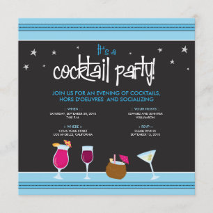 Festive Cocktail Party (aqua) Kaart