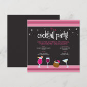 Festive Cocktail Party (fuschia) Kaart (Voorkant / Achterkant)