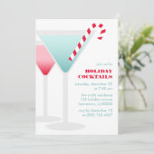 Festive Cocktails Holiday Party Uitnodigingen (Staand voorkant)