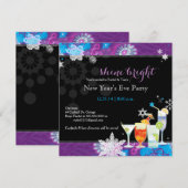 Festive Cocktails Nieuwjaar Eve Party Kaart (Voorkant / Achterkant)