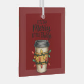 Festive Coffee Cup Christmas Sticker Glas Ornament (Voorkant Rechts)