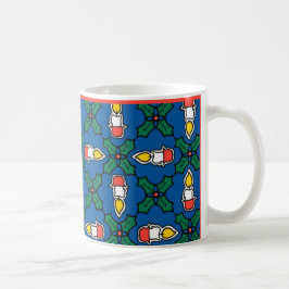 Festive Coffee Mok, Kerstmis Holly en kaarsen Koffiemok