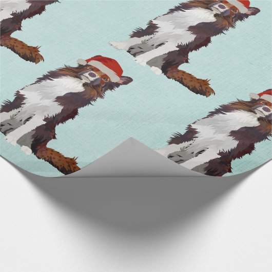 FESTIVE COLLIE Wrapping Paper Cadeaupapier (Hoek)