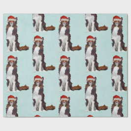 FESTIVE COLLIE Wrapping Paper Cadeaupapier