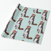 FESTIVE COLLIE Wrapping Paper Cadeaupapier (Uitgerold)