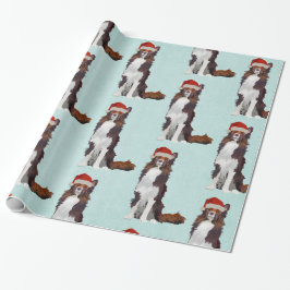 FESTIVE COLLIE Wrapping Paper Cadeaupapier