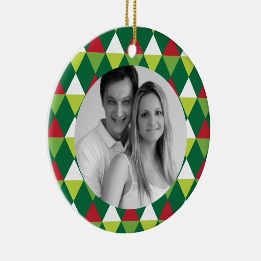 Festive Color Pattern Foto Keramisch Ornament (Rechts)