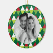 Festive Color Pattern Foto Keramisch Ornament (Links)