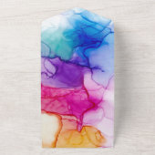Festive Colorful Alcohol Ink Wedding All In One Uitnodiging (Buitenkant)