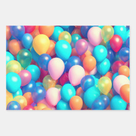 Festive Colorful Balloon Inpakpapier Vel