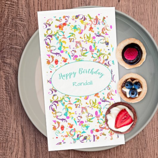 Festive Colorful Confetti Birthday Celebration Servet