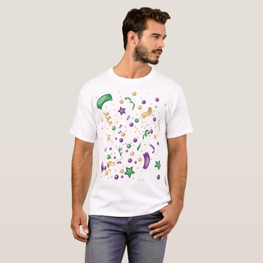 Festive Colorful Confetti Elements T-shirt (Voorkant volledig)