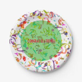 Festive Colorful Confetti Party Artwork Custom Papieren Bordje