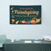 Festive Colorful Cornucopia Friendsgiving Party Spandoek (Beurs)