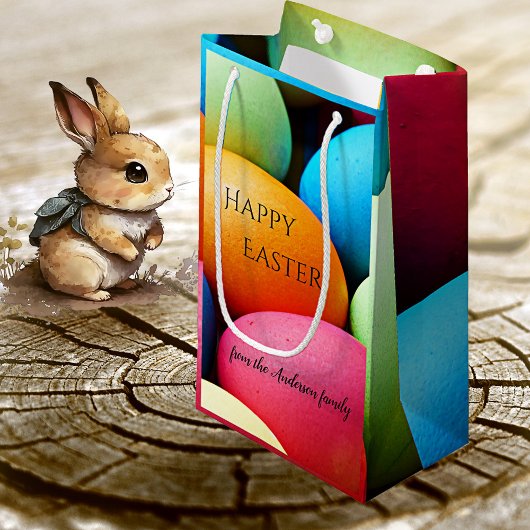 Festive Colorful Easter Eggs Gift Bag Klein Cadeauzakje