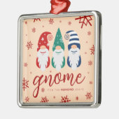 Festive Colorful Funny Kerstknomes Snowflakes Metalen Ornament (Links)