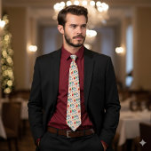 Festive Colorful Funny Kerstknomes Snowflakes Stropdas