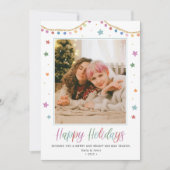 Festive & Colorful Happy Holidays Photo Card Kaart (Voorkant)