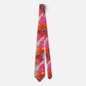 Festive Colorful Heart Pattern Stropdas (Voorkant)