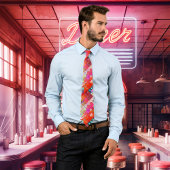 Festive Colorful Heart Pattern Stropdas